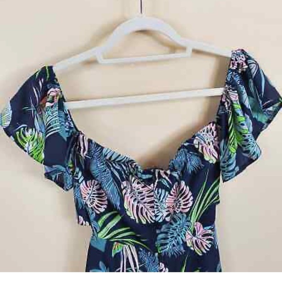 NWT LF tropical off shoulder romper BONED - Picture 7 of 9